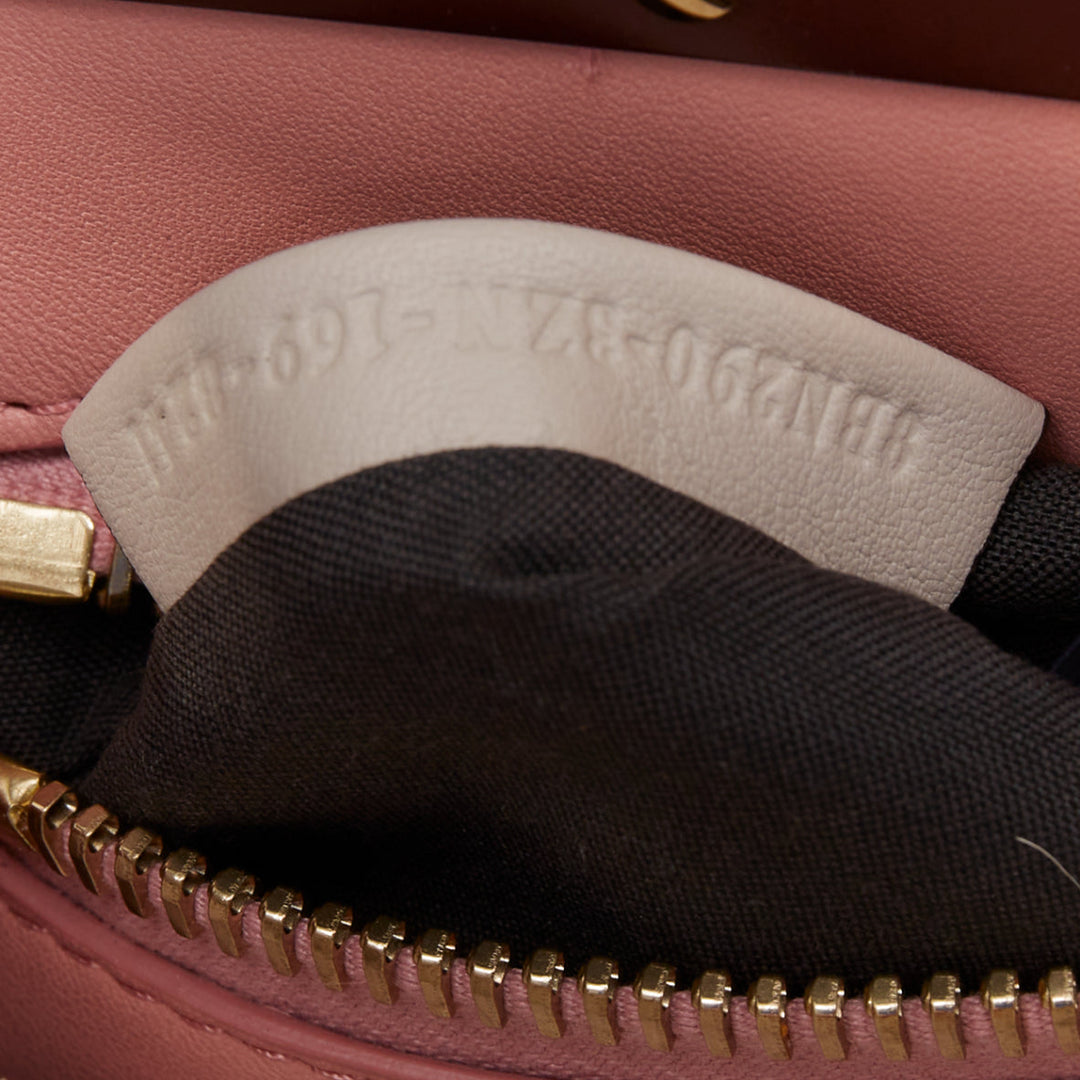 FENDI Peekaboo Medium Selleria Leather taupe grey enamel hardware top handle bag