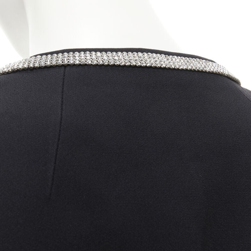 DOLCE GABBANA black silver crystal rhinestone collar cuff dinner jacket IT36 XS