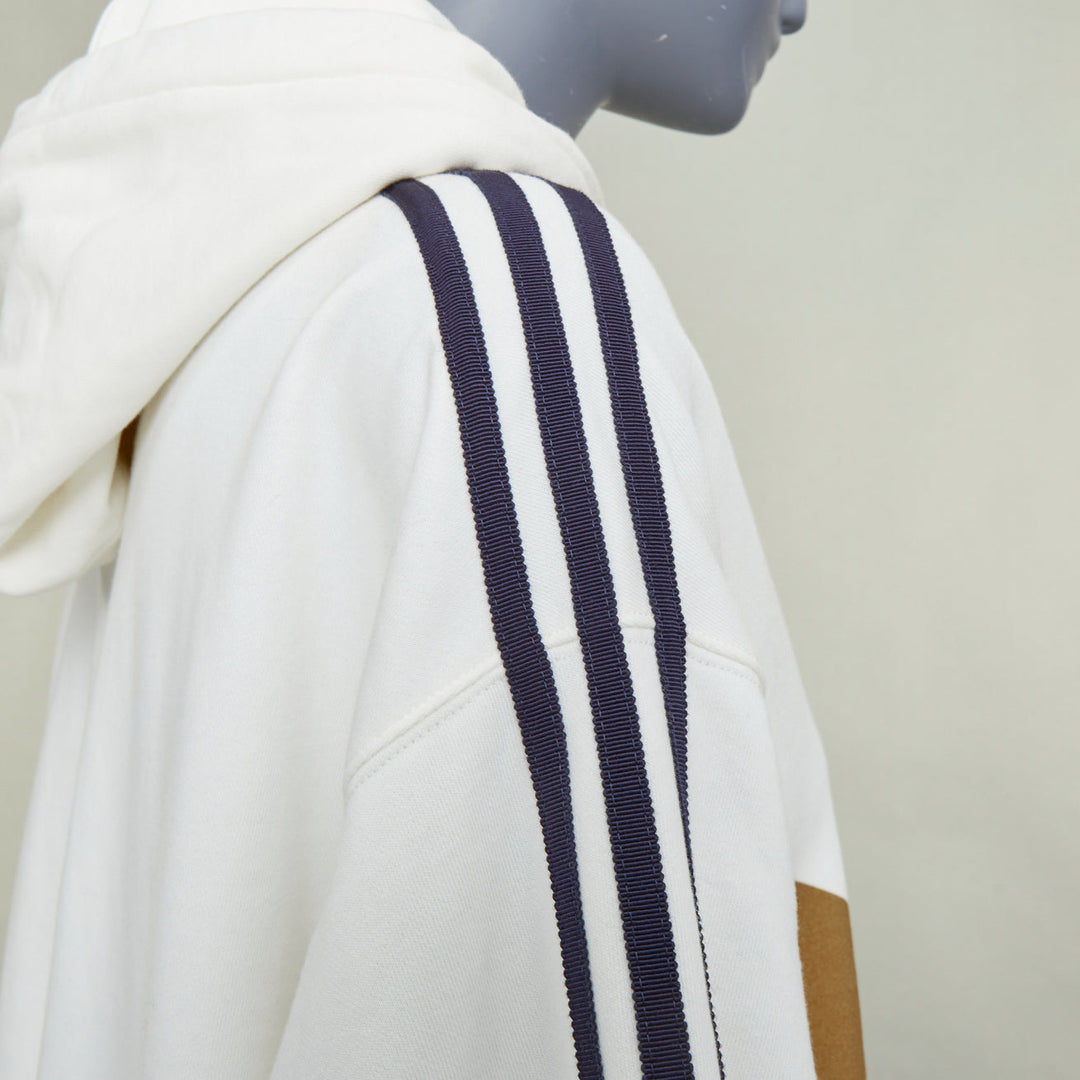 GUCCI 2022 Runway Adidas Trefoil cropped raw hem oversized hoodie sweatshirt S