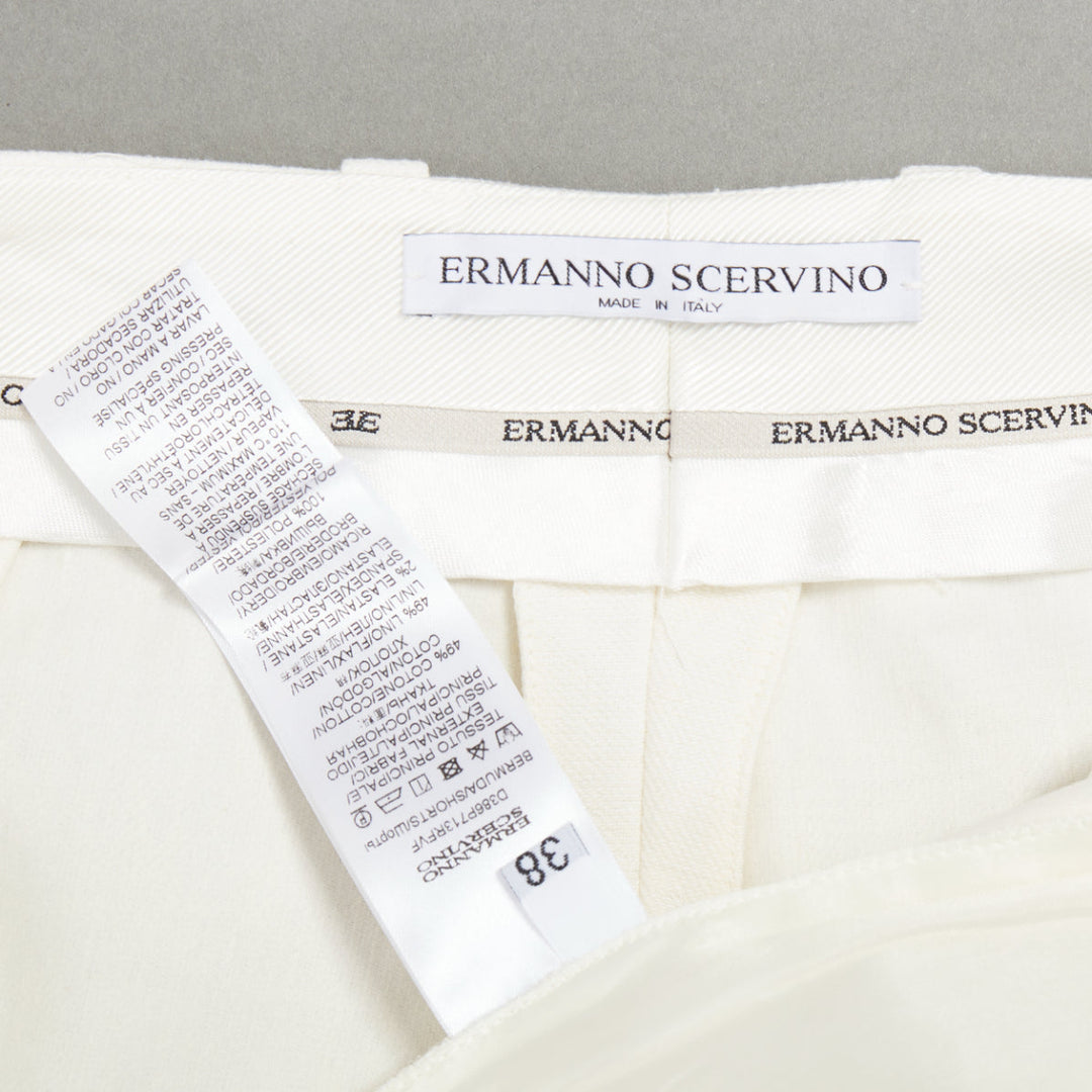 ERMANNO SCERVINO 2020 cotton linen Sangallo embroidery scalloped shorts IT38 XS