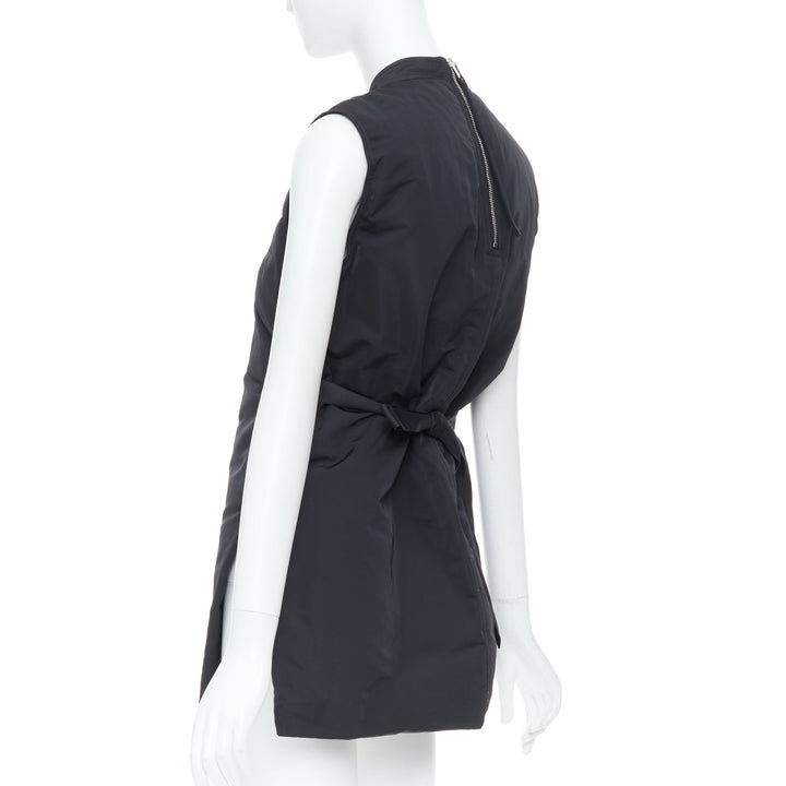 RICK OWENS black padded quilted high neck side slit casual tunic vest IT40 S