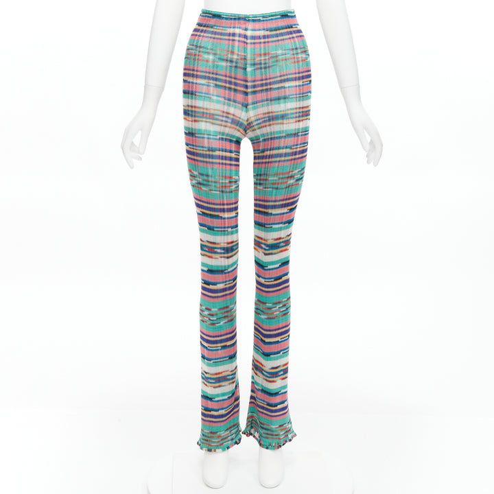 MISSONI Signature colorful psychedelic stripe high waisted  flared pants IT38 XS