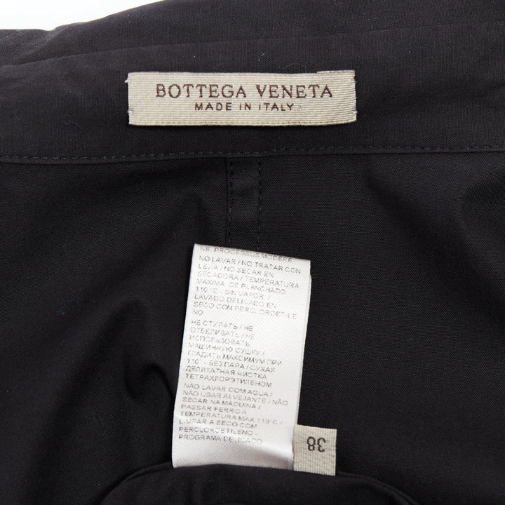 BOTTEGA VENETA black cotton safari utility pocket button up dress IT38 XS