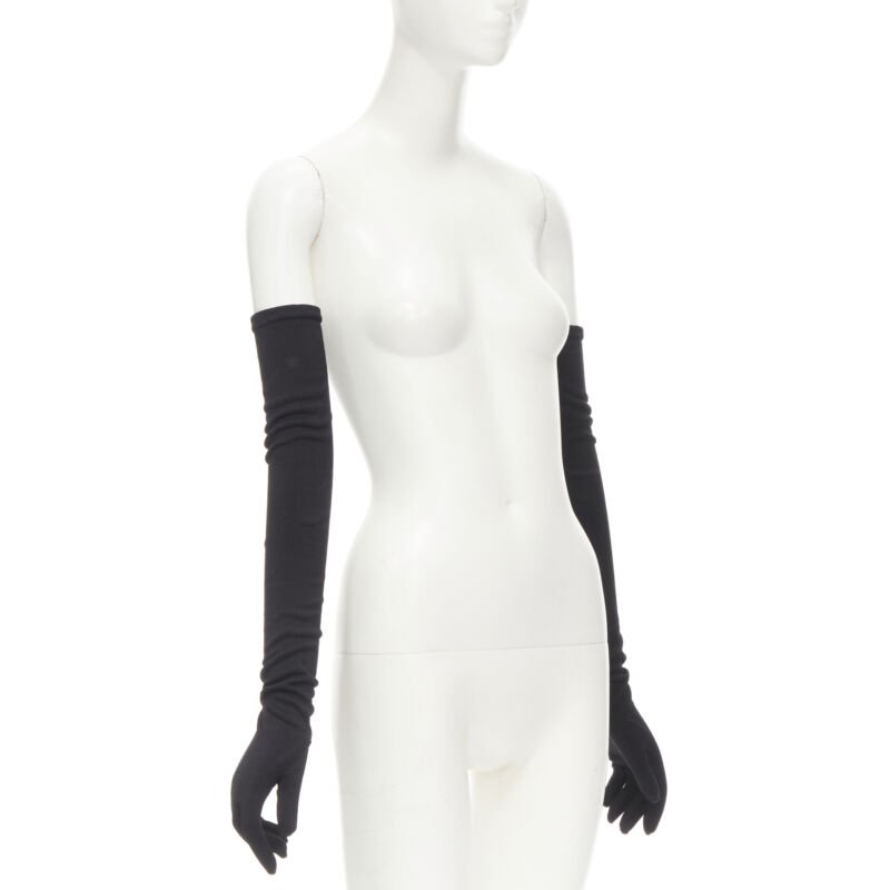 Female mannequin wearing Comme Des Garcons by Rei Kawakubo 1980s Black Cotton Women Glove in Size  | Available at JHROP