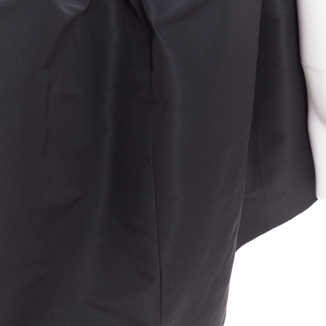 ALEXANDRE VAUTHIER black crystal strass bust flared taffeta babydoll dress