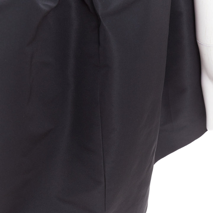 ALEXANDRE VAUTHIER black crystal strass bust flared taffeta babydoll dress