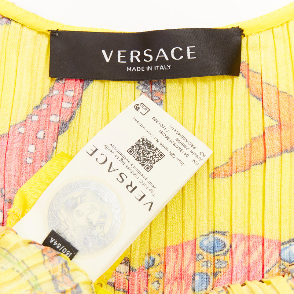 VERSACE 2021 Runway Tresor de la Mer starfish print plisse dress M