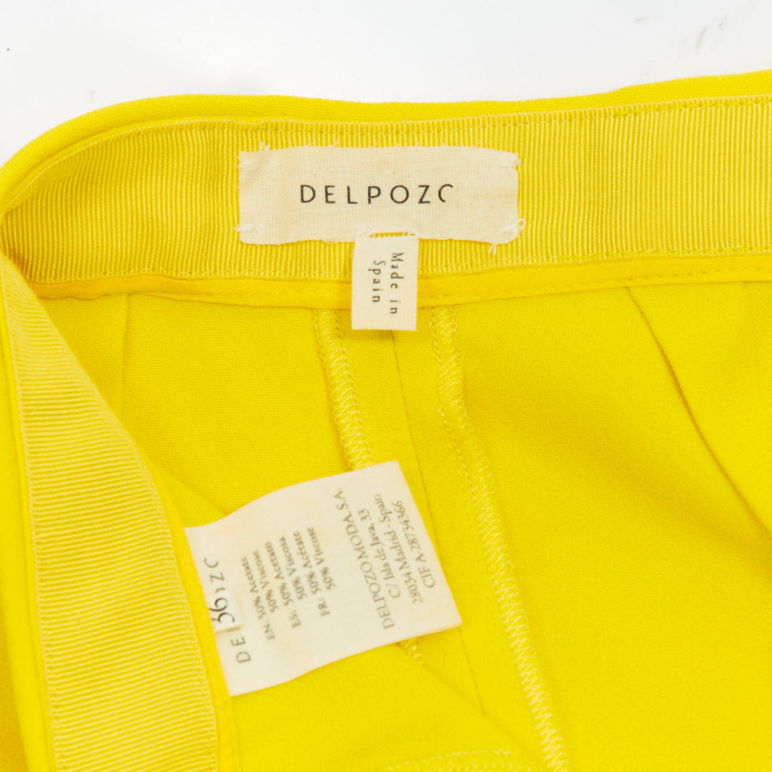 DELPOZO yellow viscose blend high V waistband harem pants FR36 S