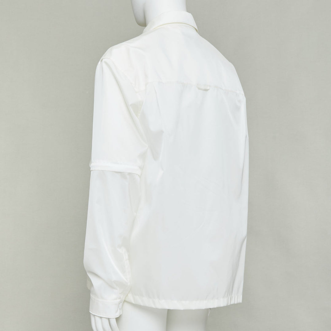 PRADA 2021 Re-Nylon nylon technical buckles pocket transformable shirt jacket XL