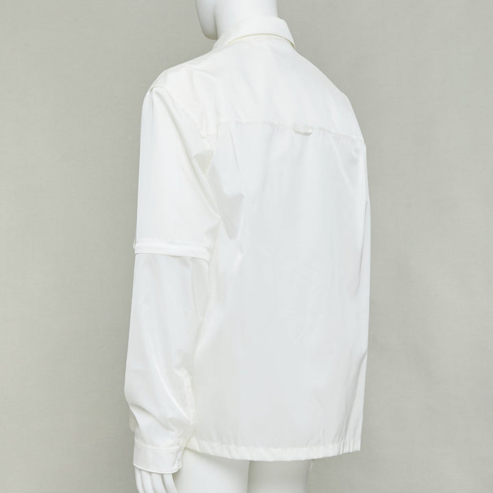 PRADA 2021 Re-Nylon nylon technical buckles pocket transformable shirt jacket XL