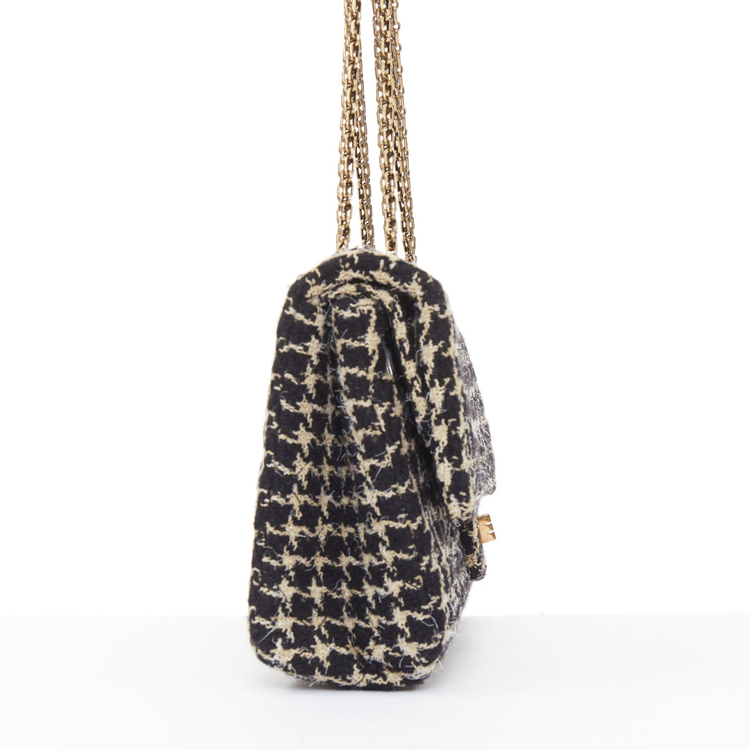 rare CHANEL 2015 Reissue 2.55 Brasserie Gabrielle houndstooth tweed flap bag