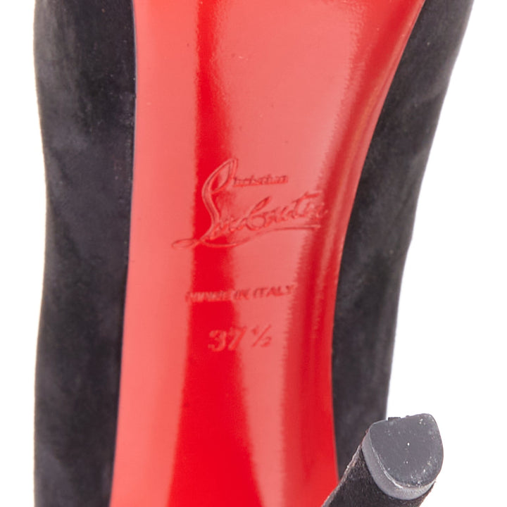 CHRISTIAN LOUBOUTIN Ghildarc 160 suede square toe lace up platform pumps EU37.5