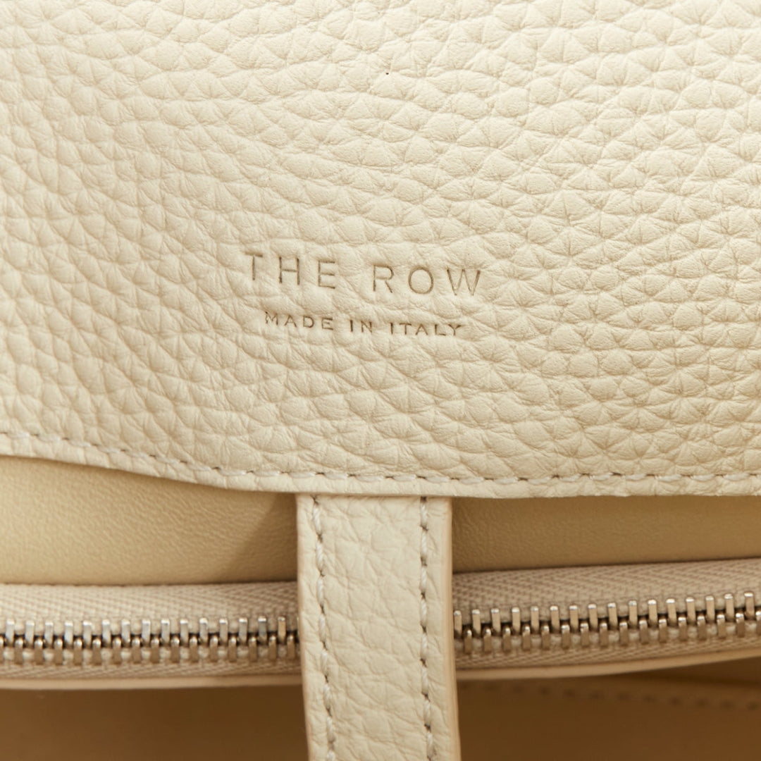 THE ROW 2024 Margaux Shoulder 12 ecru grained calfskin leather tote bag