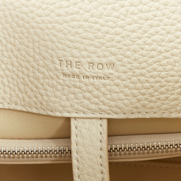THE ROW 2024 Margaux Shoulder 12 ecru grained calfskin leather tote bag