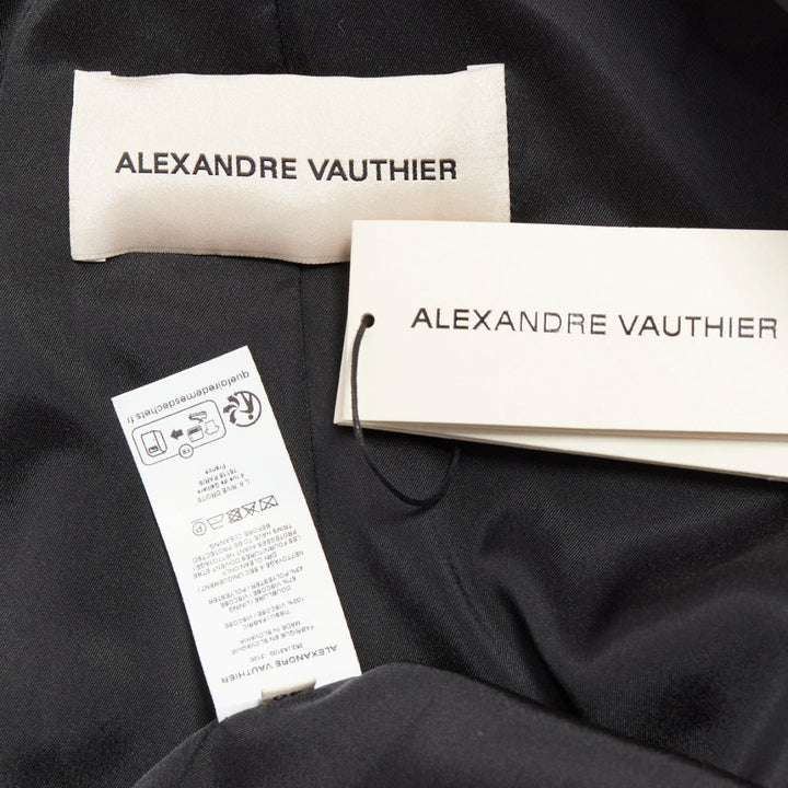 ALEXANDRE VAUTHIER black viscose flap pockets oversized blazer jacket FR40 L