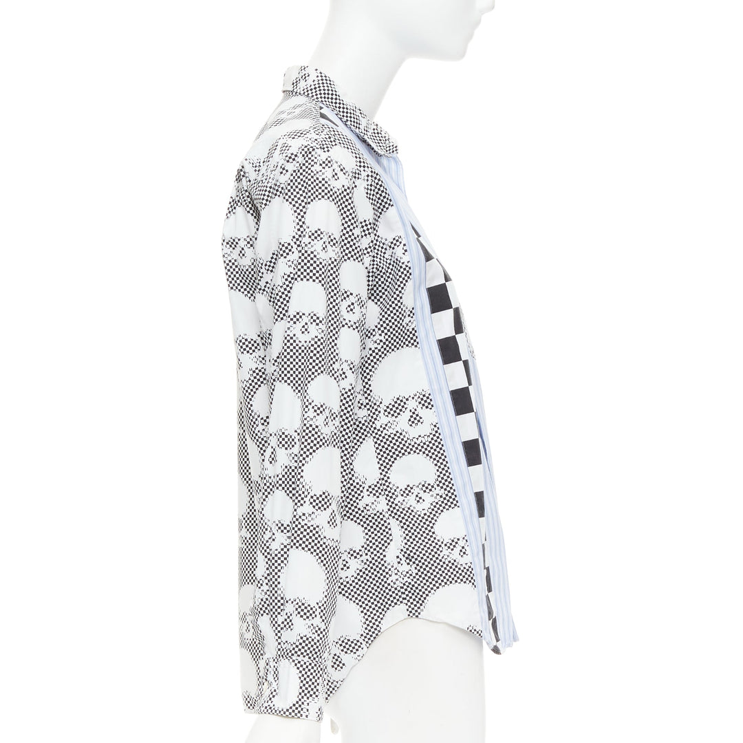 COMME DES GARCONS HOMME PLUS 2011 blue skeleton skull patchwork shirt XS