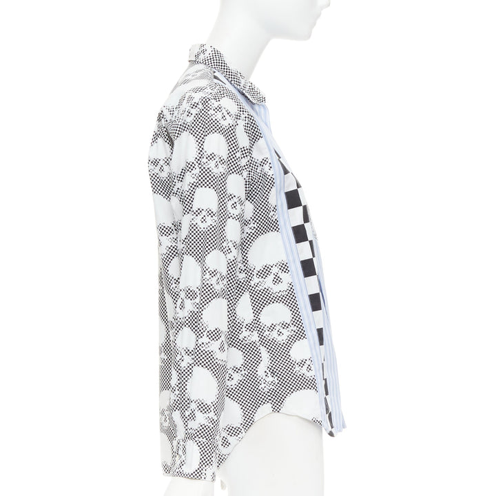 COMME DES GARCONS HOMME PLUS 2011 blue skeleton skull patchwork shirt XS
