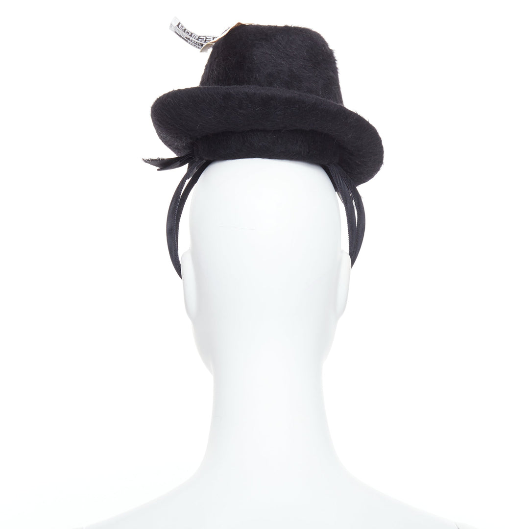 rare STEPHEN JONES MILLINERY 2008 PLU melusine mini trilby multi label top hat