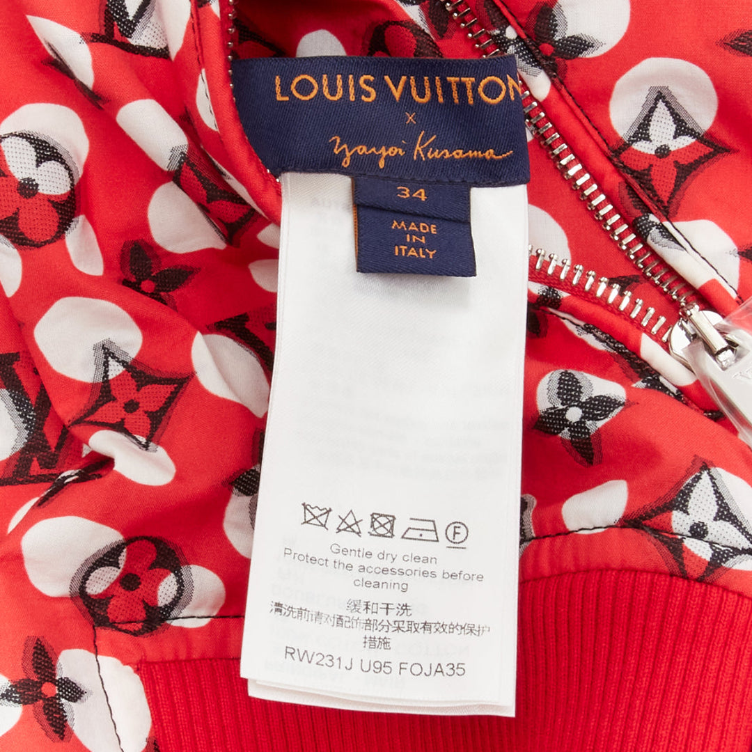 LOUIS VUITTON Yayoi Kusama 2023 Runway Reversible red infinity dots bomber FR34