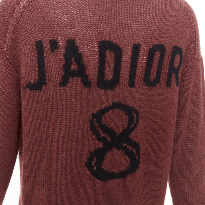 CHRISTIAN DIOR J'Adior 8 cashmere rust burgundy V-neck pullover sweater FR34 XS