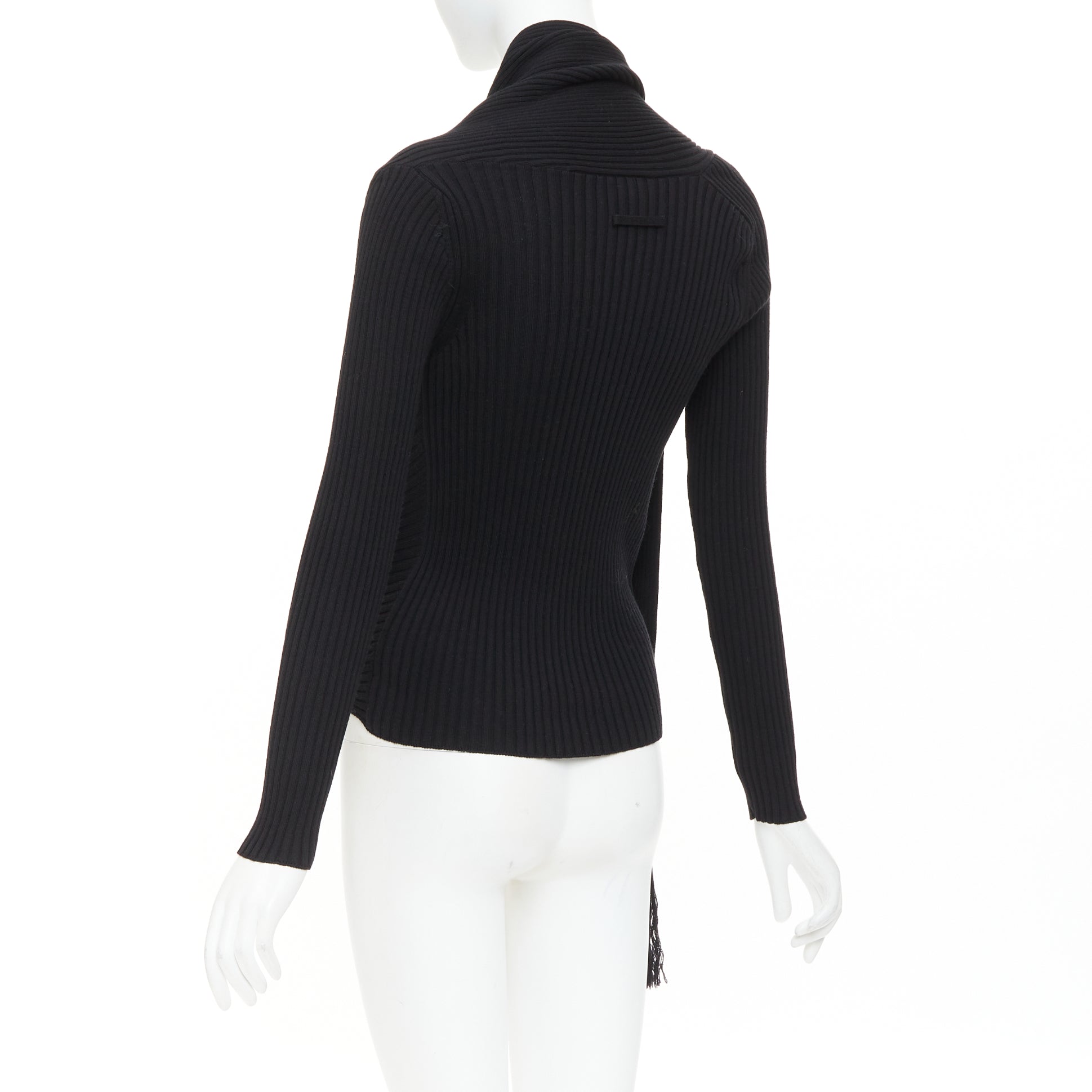JEAN PAUL GAULTIER Vintage Maille Femme black wool cowl neck