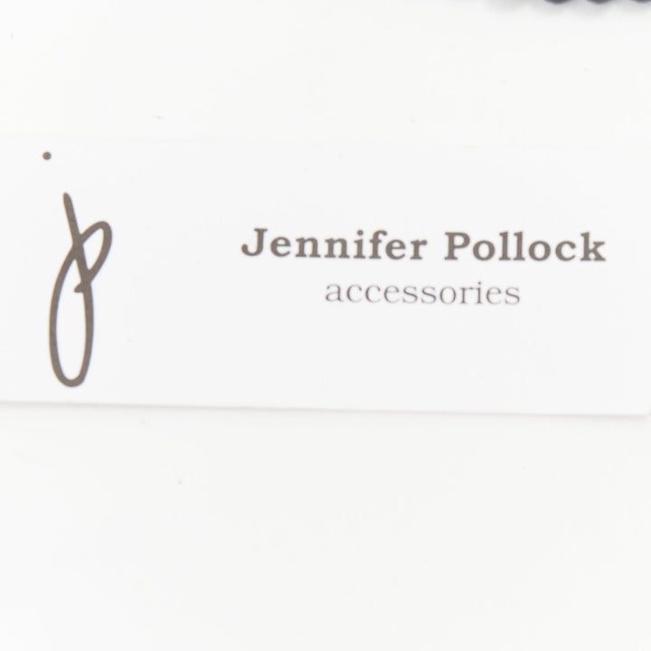 JENNIFER POLLOCK green oriental chinese stamp jade black beads chain belt