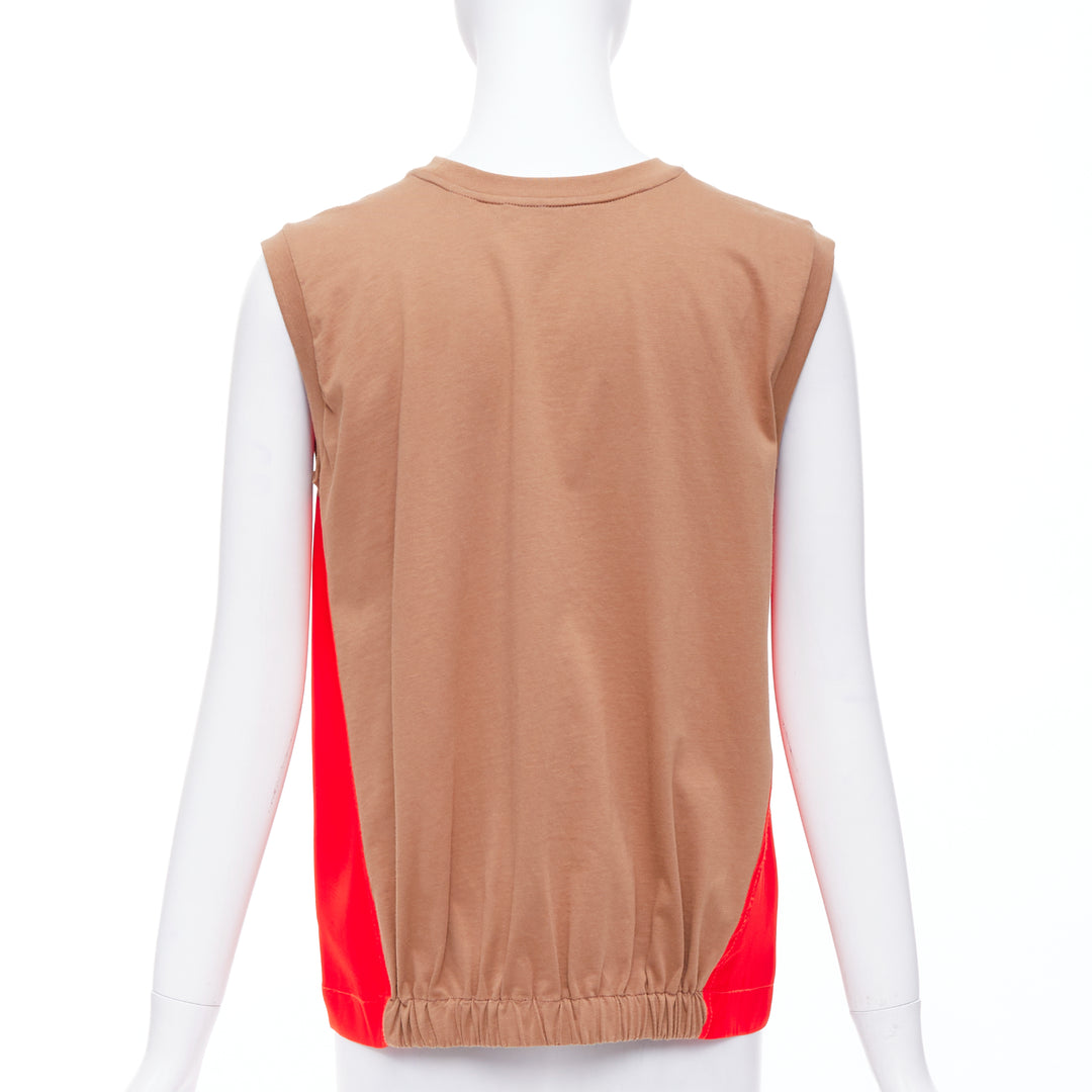 MARNI red brown cotton blend colorblocked tank top IT38 XS