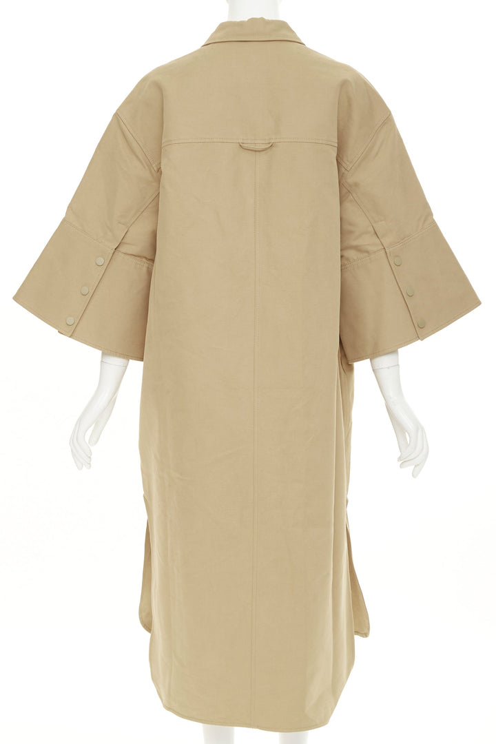 REMAIN BIRGER CHRISTENSEN Bonny cargo khaki organic cotton midi dress FR36 S