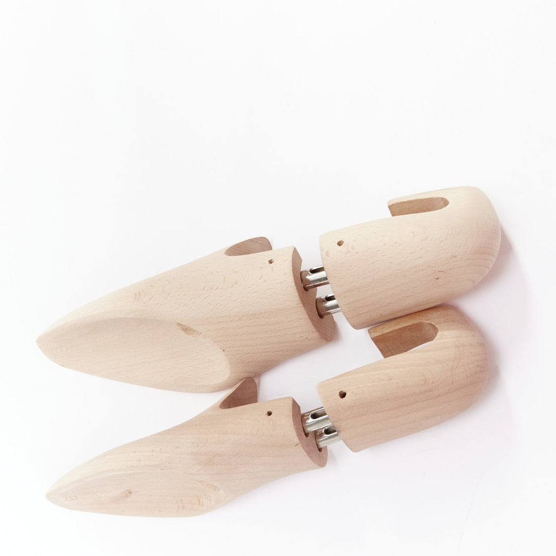 CORTHAY beige wooden logo shoe tree pair UK8 EU42