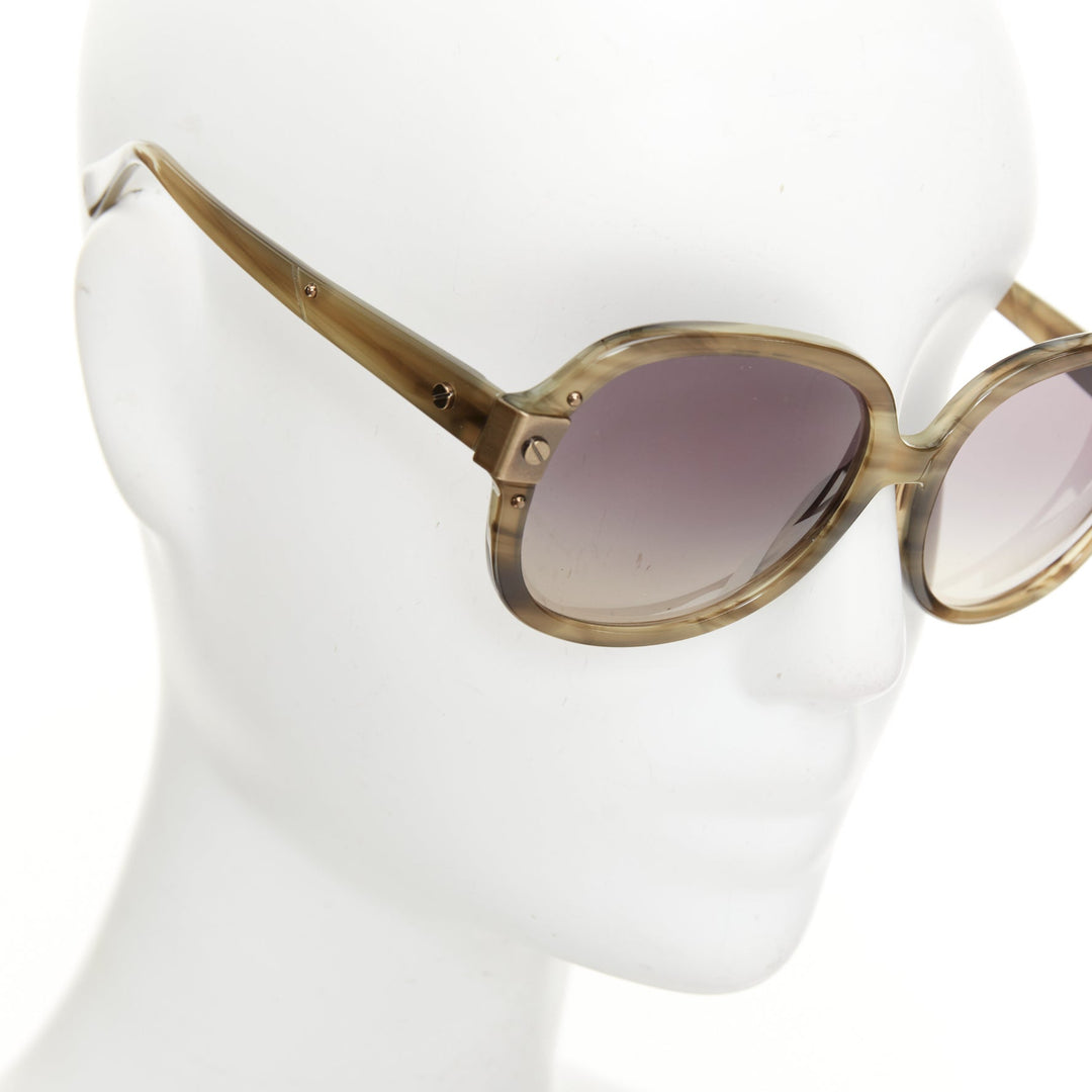 LANVIN 2012 SLN-505 print brushed metal hinge oversized butterfly sunglasses