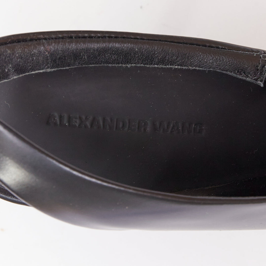 ALEXANDER WANG Edie black smooth leather half dorsay slingback booties EU38.5
