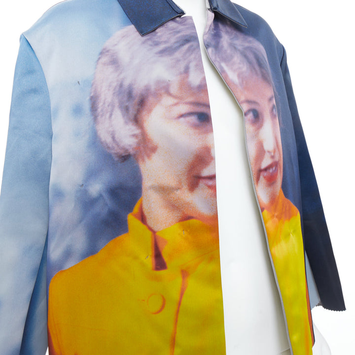 rare UNDERCOVER Cindy Sherman print blue yellow polyester silk jacket JP2 M