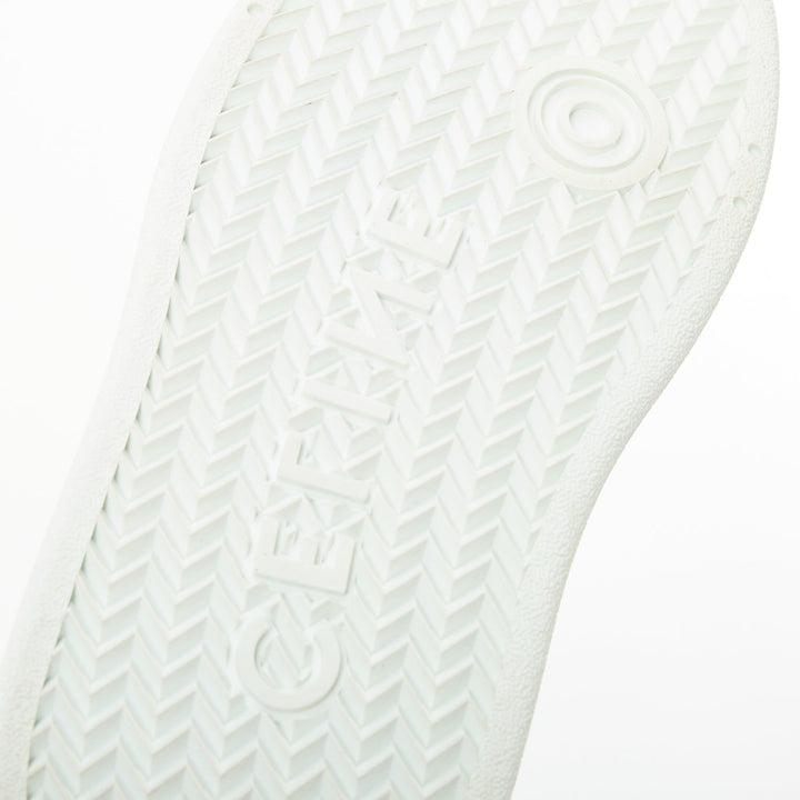CELINE 2021 Block optic white calfskin leather wedge platform low sneakers EU38
