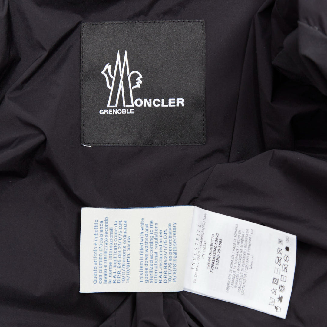 MONCLER Grenoble Chena Giubbotto black fitted puffer jacket Sz2 M