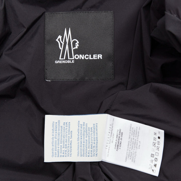 MONCLER Grenoble Chena Giubbotto black fitted puffer jacket Sz2 M