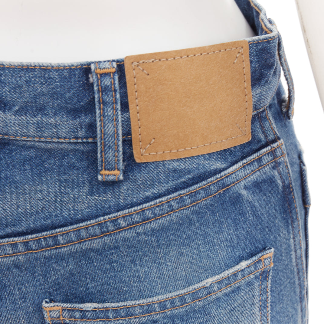 CELINE W_FL_002 N276 930F 07UW blue patch pockets front flare cropped jeans 26"