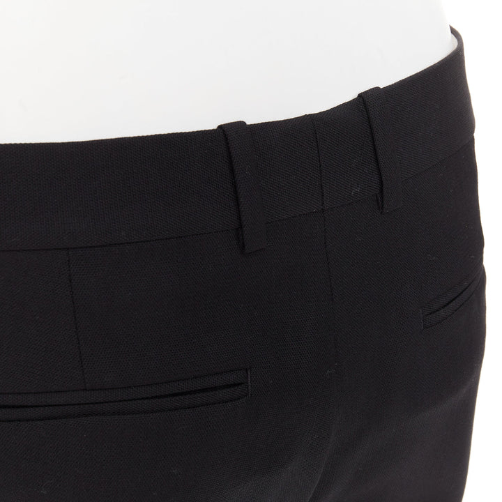 OLD CELINE Phoebe Philo black 100% wool low waist kickflare cropped pants FR36 S