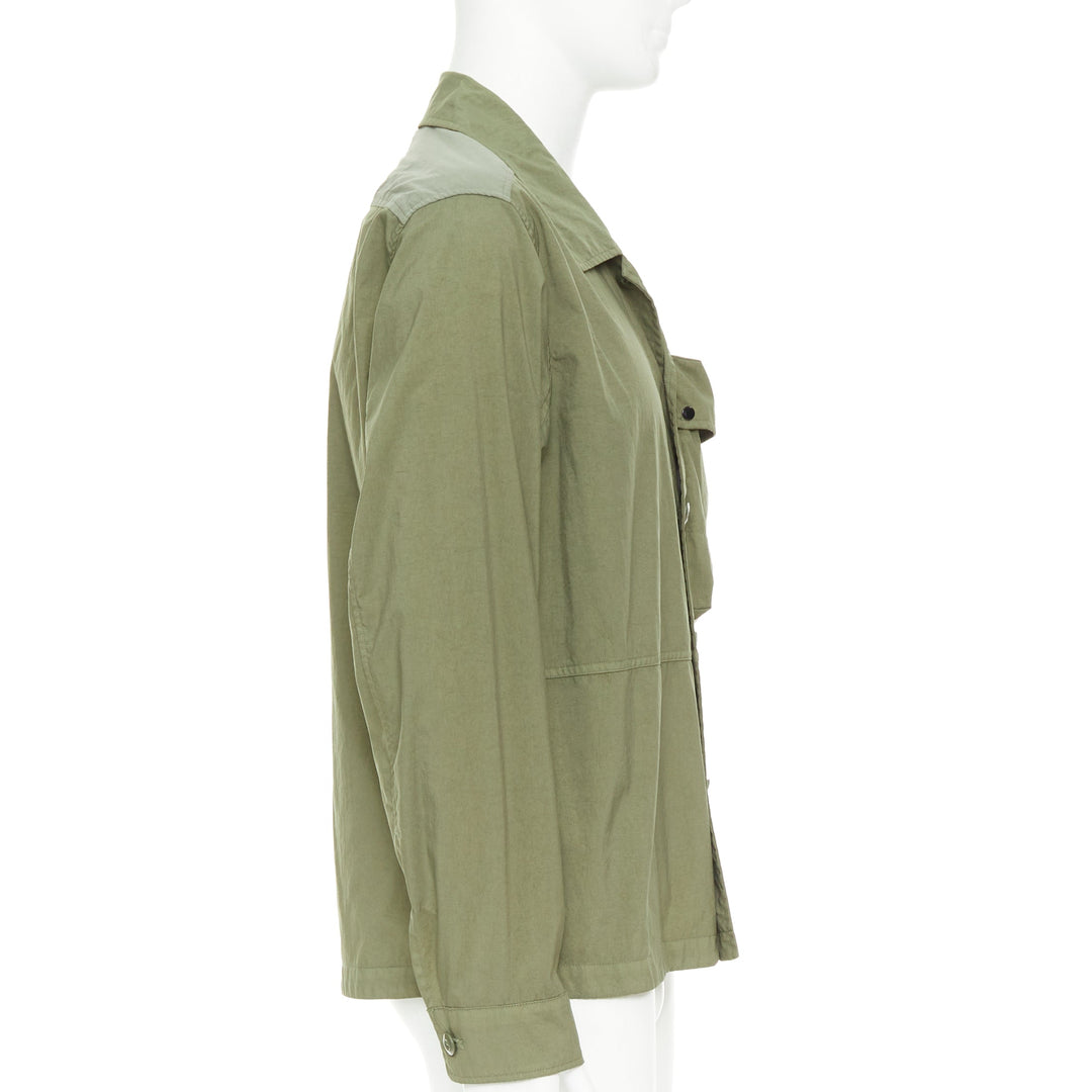 CP COMPANY 101A Taylon P olive green garment dye pocketed overshirt jacket L