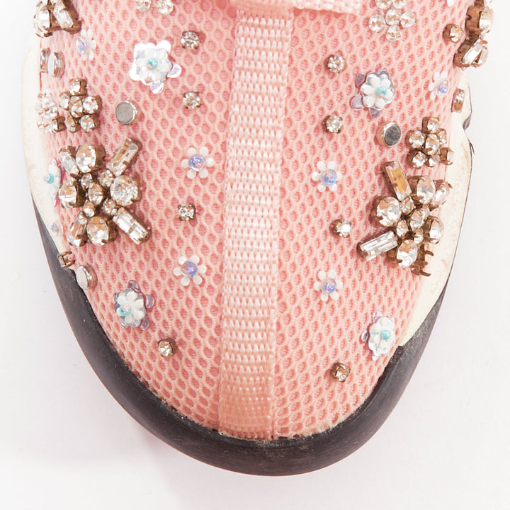 CHRISTIAN DIOR Raf Simons 2019 Fushion pink embellished dad sneakers EU35.5