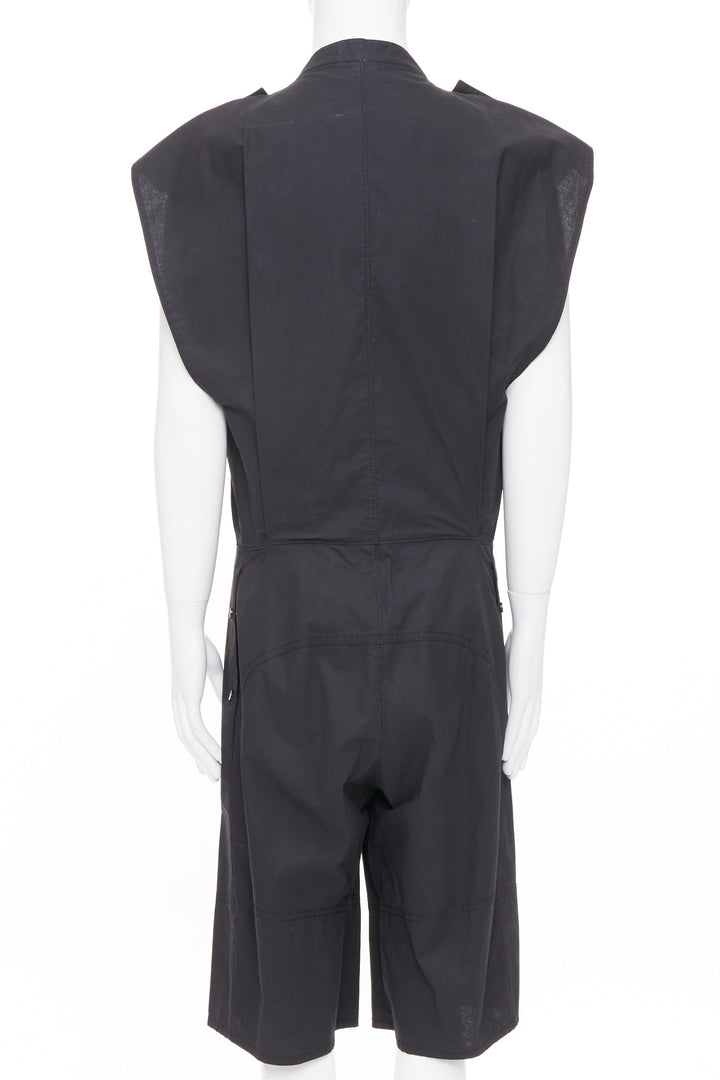 BOTTEGA VENETA 2020 Runway black cotton sleeveless utility jumpsuit IT46 S