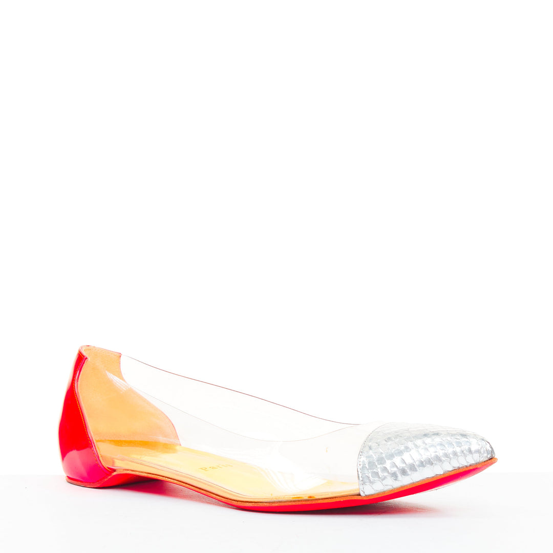 CHRISTIAN LOUBOUTIN 2013 Corbeau Flat Ayers Specchio neon ballet shoes