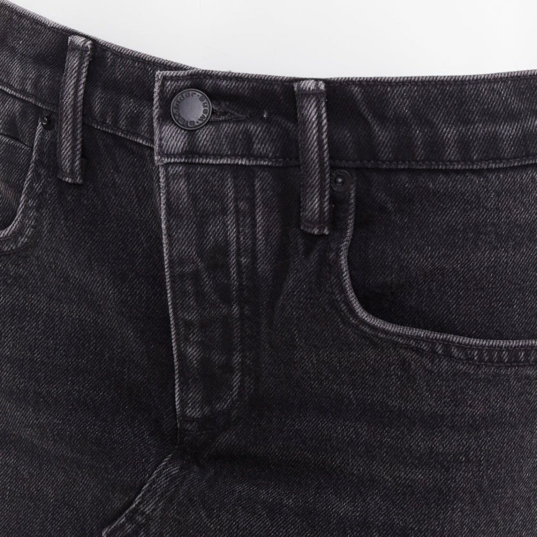 ALEXANDER WANG grey washed denim mid waist mini skort 25"
