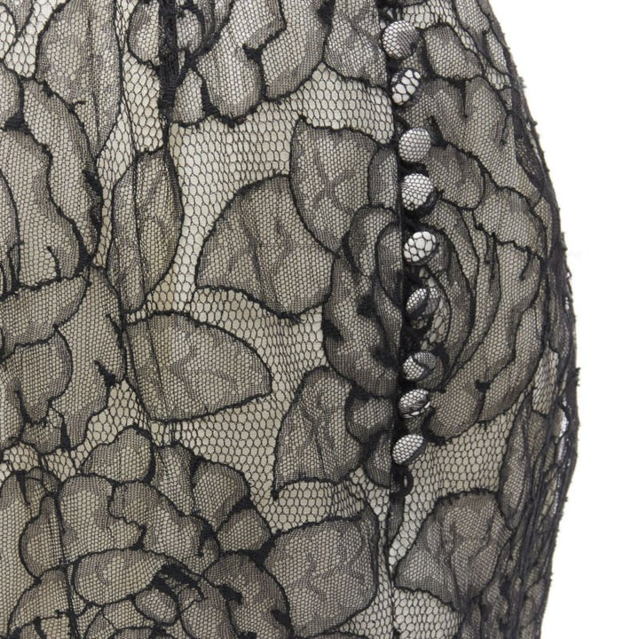 CHRISTIAN DIOR JOHN GALLIANO 2011 Runway lace bead embellished bow dress FR36 S
