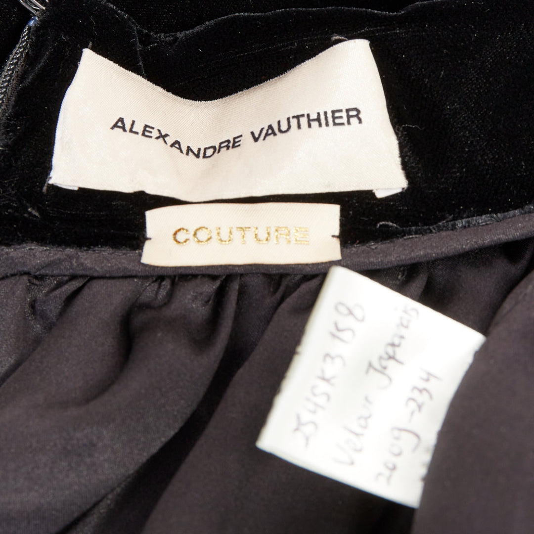 ALEXANDRE VAUTHIER COUTURE SS2025 Runway black velvet high waisted maxi skirt