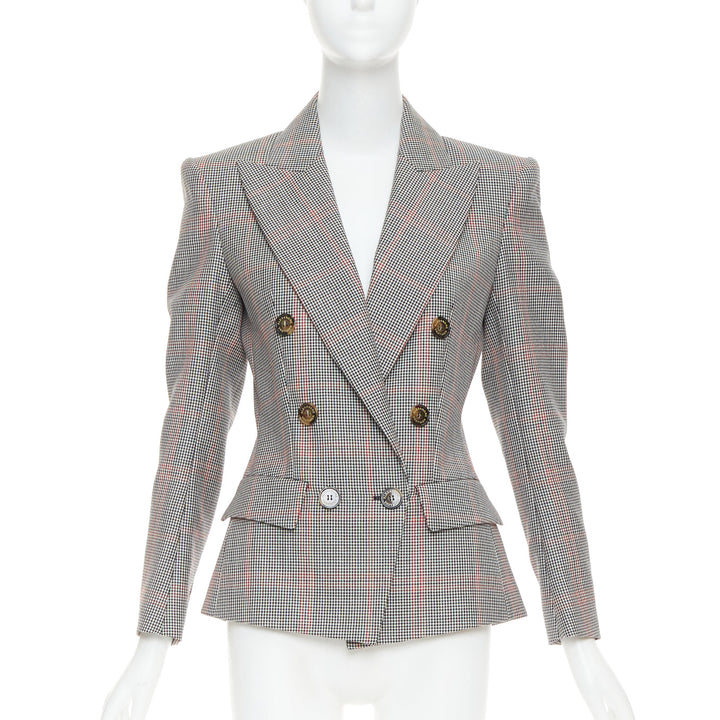 ALEXANDRE VAUTHIER COUTURE SS2021 Runway grey red plaid double breasted blazer