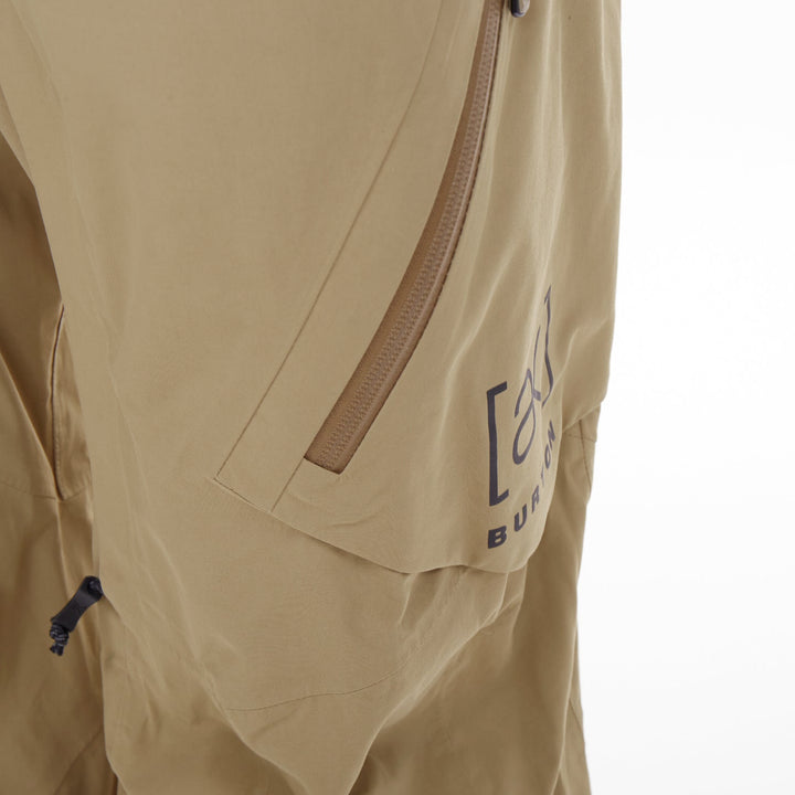 BURTON AK Freebird GORE-TEX 3L Stretch beige nylon snowboard bib pants L