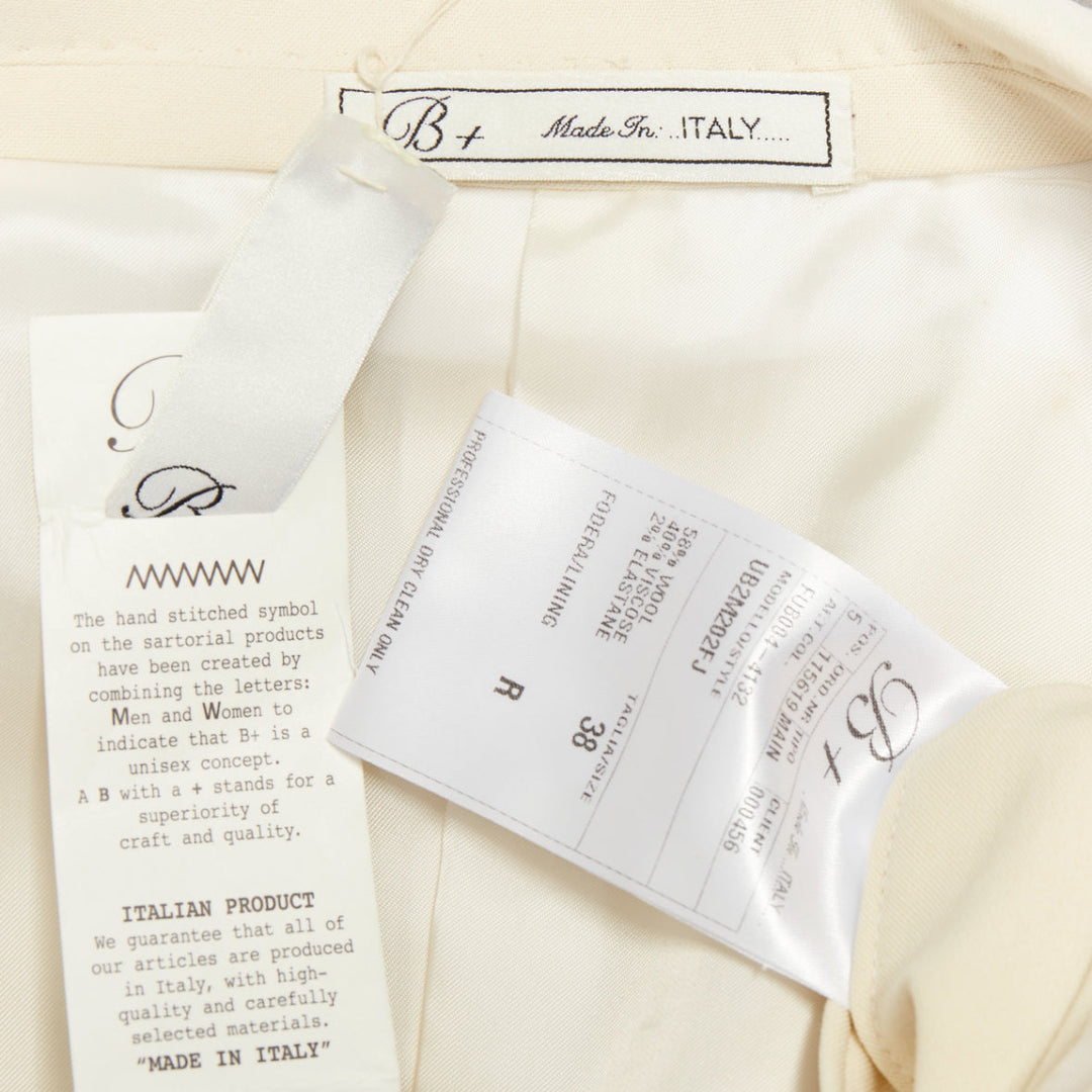 UMIT BENAN B+ off white wool blend handstitched blazer jacket IT38 XS