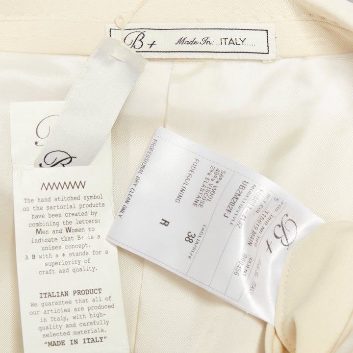 UMIT BENAN B+ off white wool blend handstitched blazer jacket IT38 XS