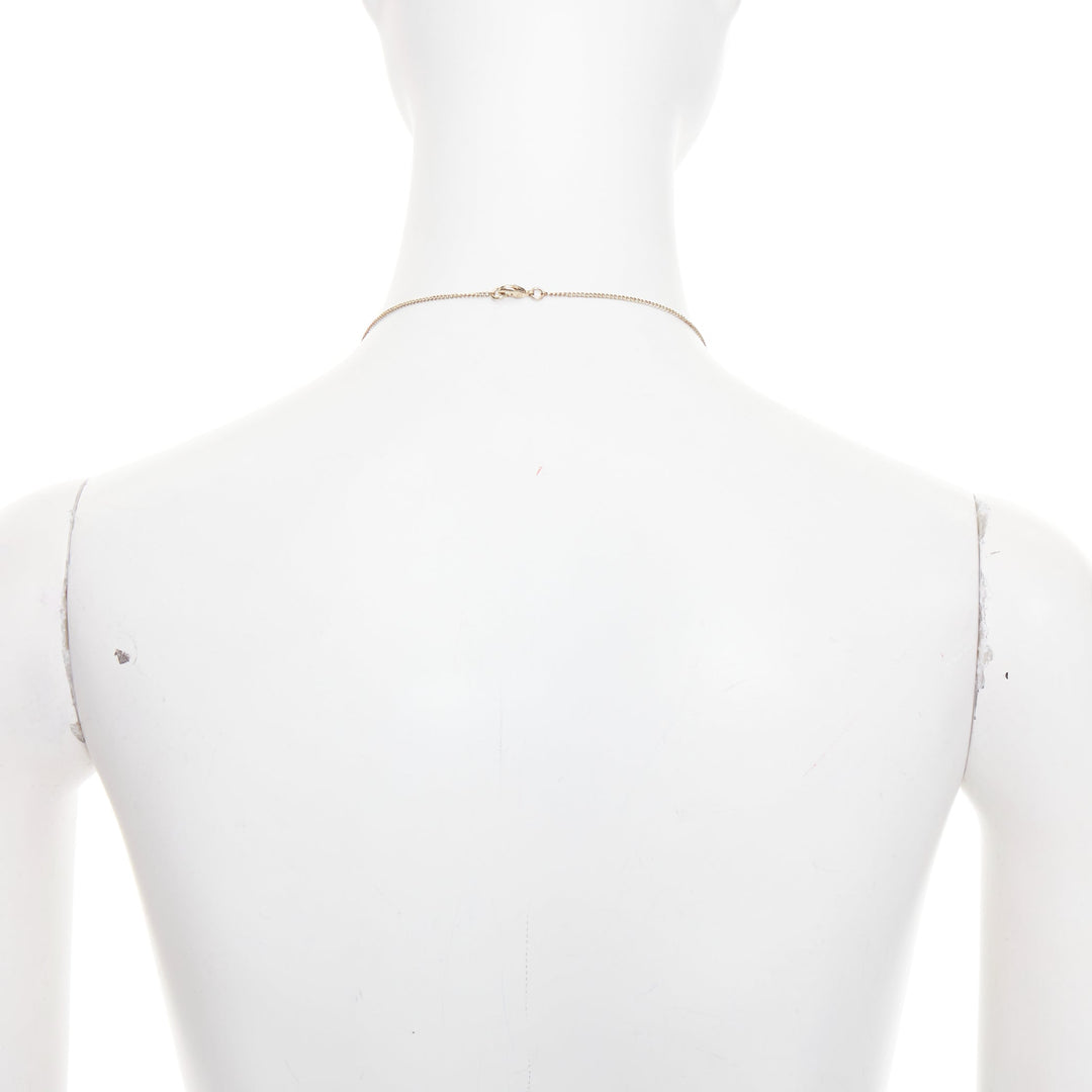 CHANEL 2020 crystal faux pearl pendant CC logo gold chain necklace