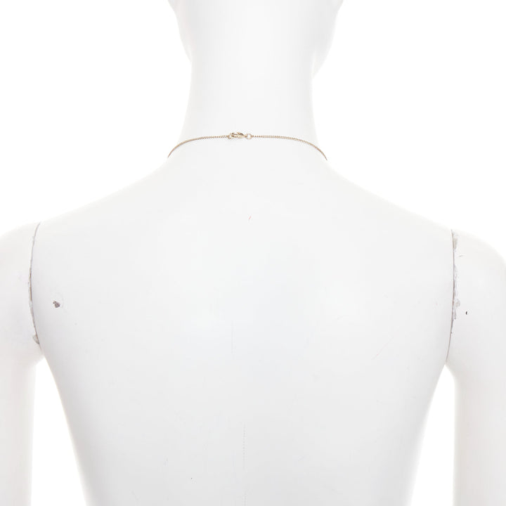CHANEL 2020 crystal faux pearl pendant CC logo gold chain necklace